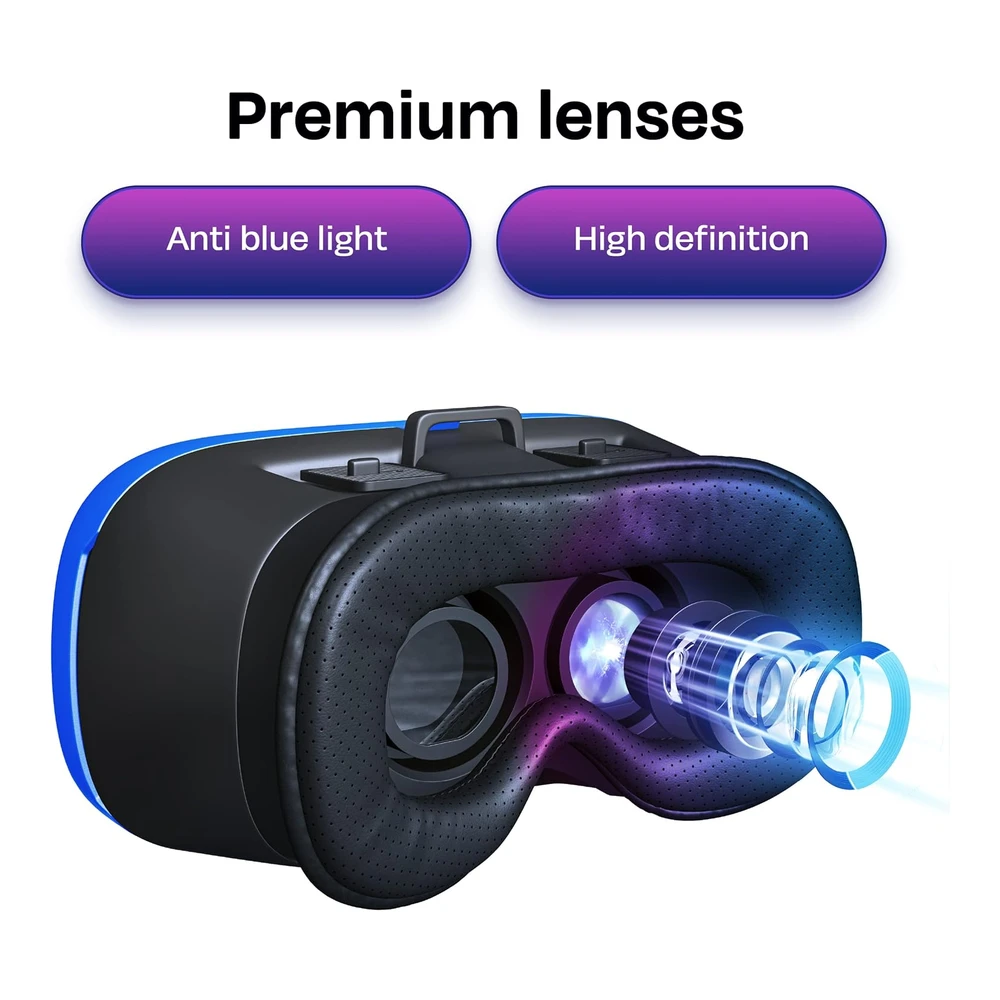 AUDÍFONOS DE REALIDAD VIRTUAL BNEXT PARA TELÉFONOS CELULARES CON GAFAS 3D VR | AZUL