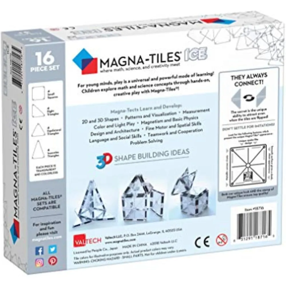 MAGNA-TILES - Ice 16-piezas de construcción magnético