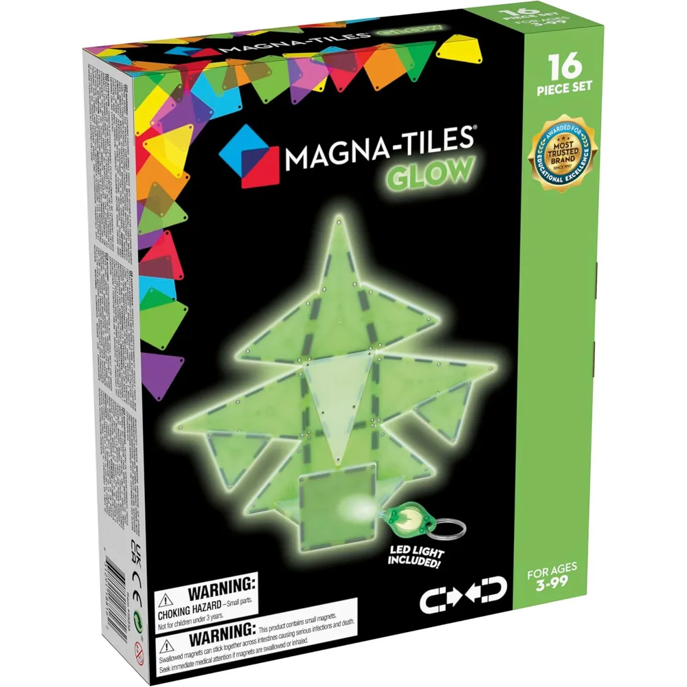 MAGNA-TILES - Glow 16-piezas set de construcción magnético