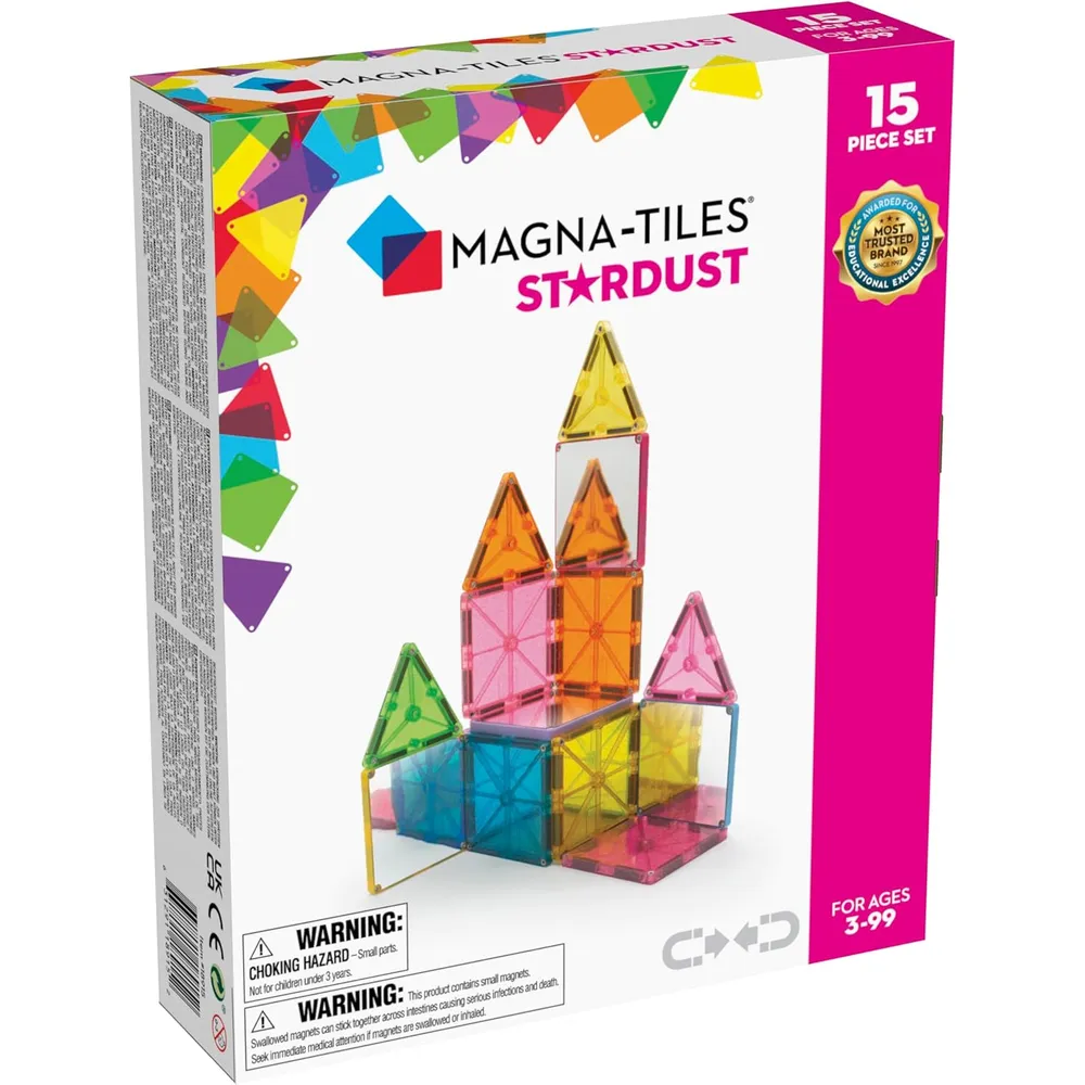 MAGNA-TILES - Stardust 15-piezas set de construcción magnético