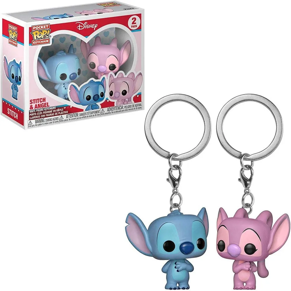 Funko Pop | Llaveros de Stitch y Ángela (Producto Oficial)