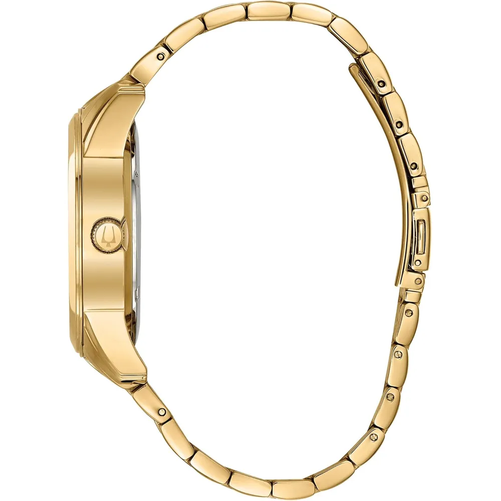 Bulova reloj clásico automático hombre 3 agujas acero inoxidable dorado | Oro/Azul