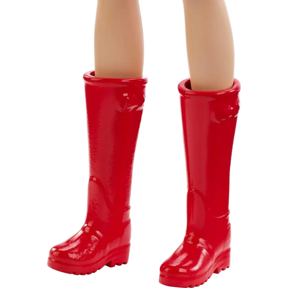BARBIE MUÑECA GRANJERA CON GALLINERO Y ANIMALES PELIRROJA