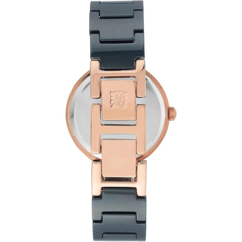 Anne Klein AK/1018RGRD reloj para mujer de cerámica | 30 mm - Azul marino/Rosa dorado