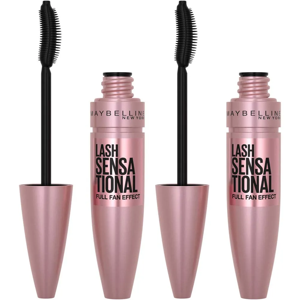 PACK 2 MÁSCARA DE PESTAÑAS LASH SENSATIONAL MAYBELLINE | BLACKEST BLACK