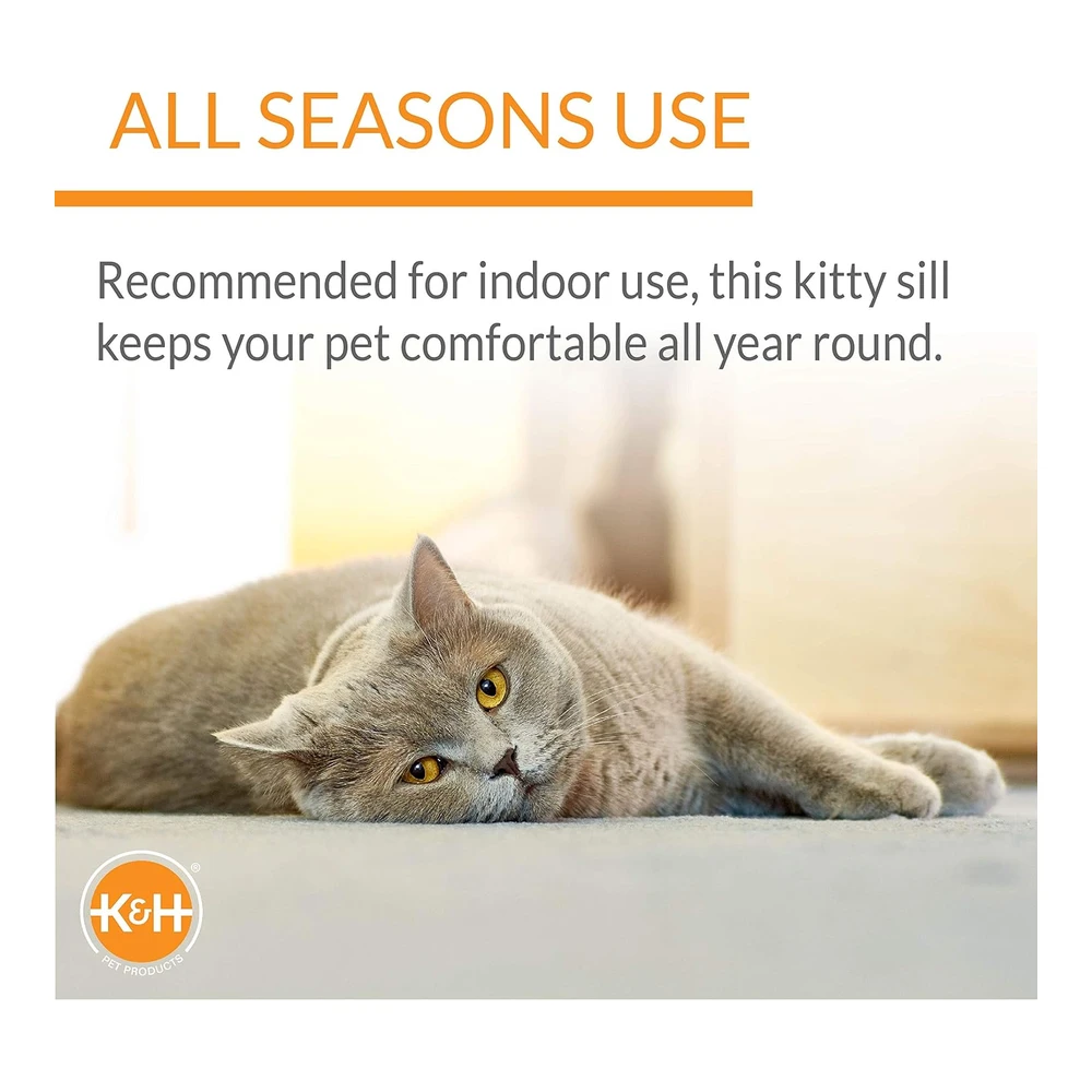 Kyh Pet Products Kitty Sill Window Sill Cat Perch Cat Window Perch con Cubierta Lavable - Forro Polar Sin Calefacción | Blanco