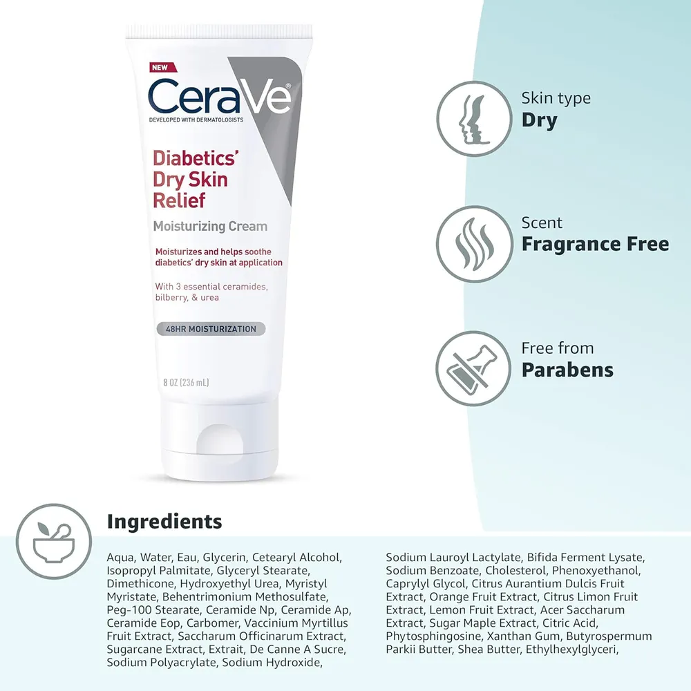 CERAVE CREMA HIDRATANTE PARA PIEL SECA 8 OZ / 236 ML