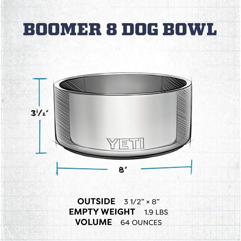 YETI Boomer 8 Tazón De Acero Inoxidable Para Perro de 64 oz | Rojo