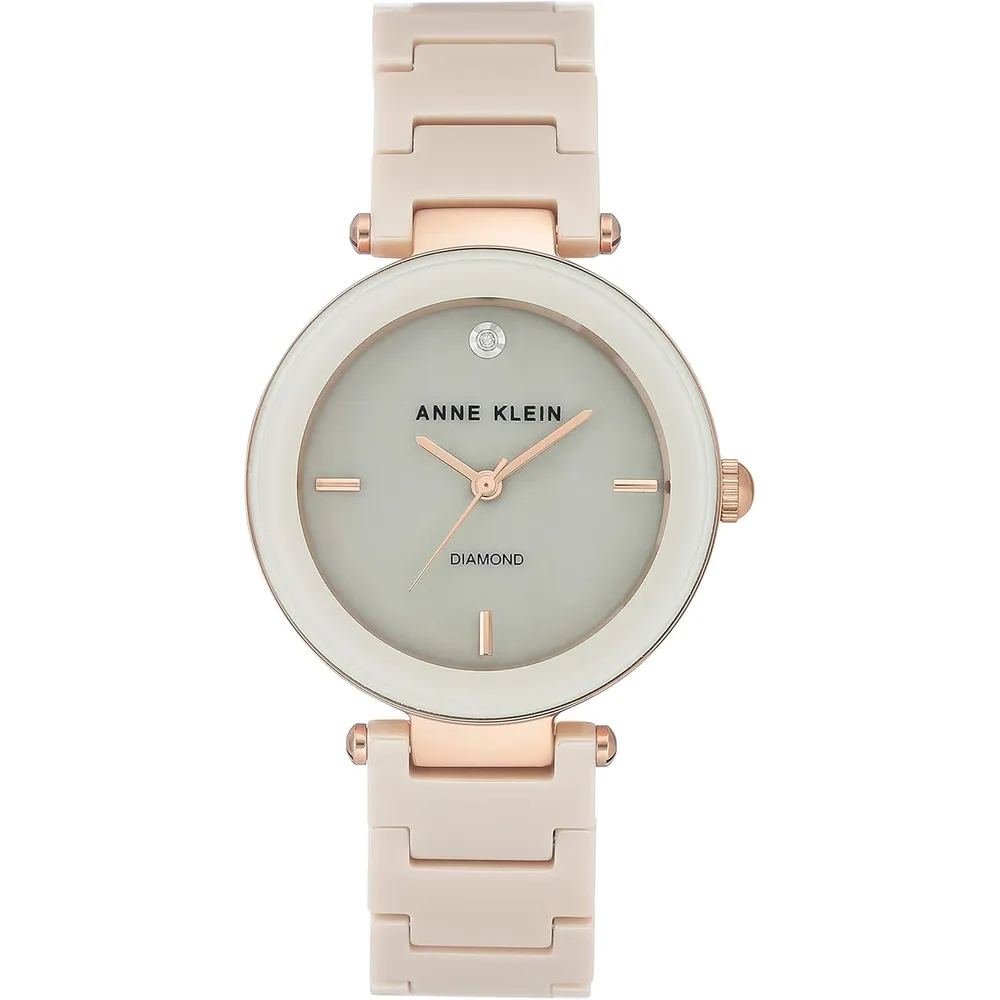Anne Klein AK/1018RGRD reloj para mujer de cerámica | 30 mm - Bronceado/Oro Rosa