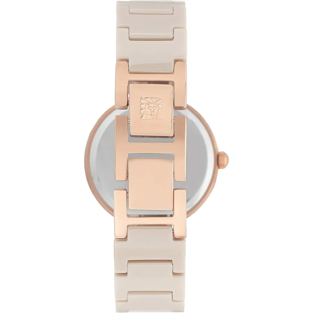 Anne Klein AK/1018RGRD reloj para mujer de cerámica | 30 mm - Bronceado/Oro Rosa