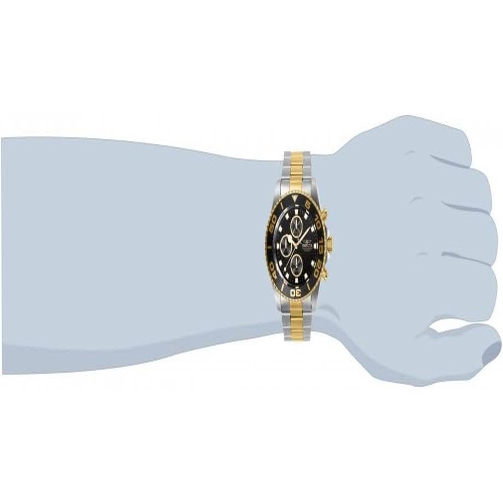Reloj Invicta Pro Diver para hombre acero inoxidable cronógrafo | Negro y Plateado