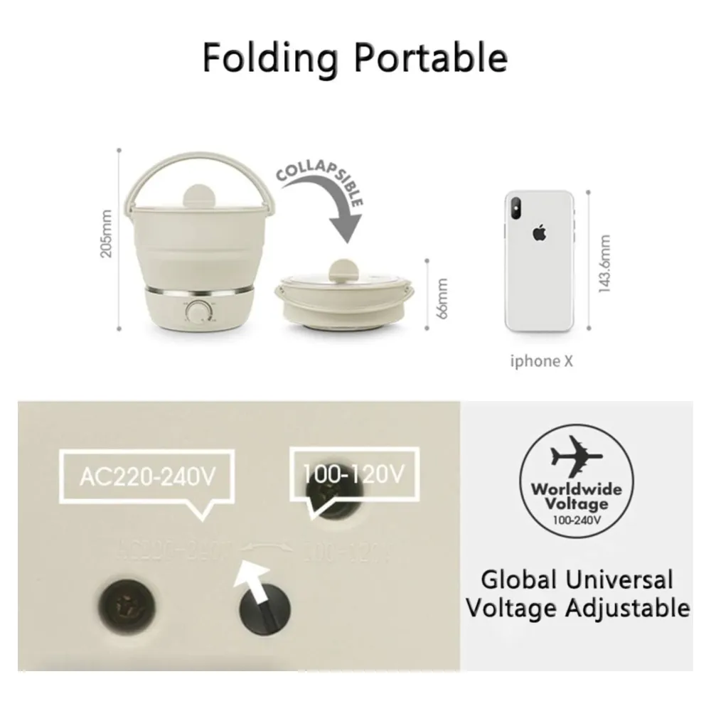 b07k21c36x_1.webp DRIZZLE OLLA ELÉCTRICA PLEGABLE DE VIAJE 100 240V BLANCO