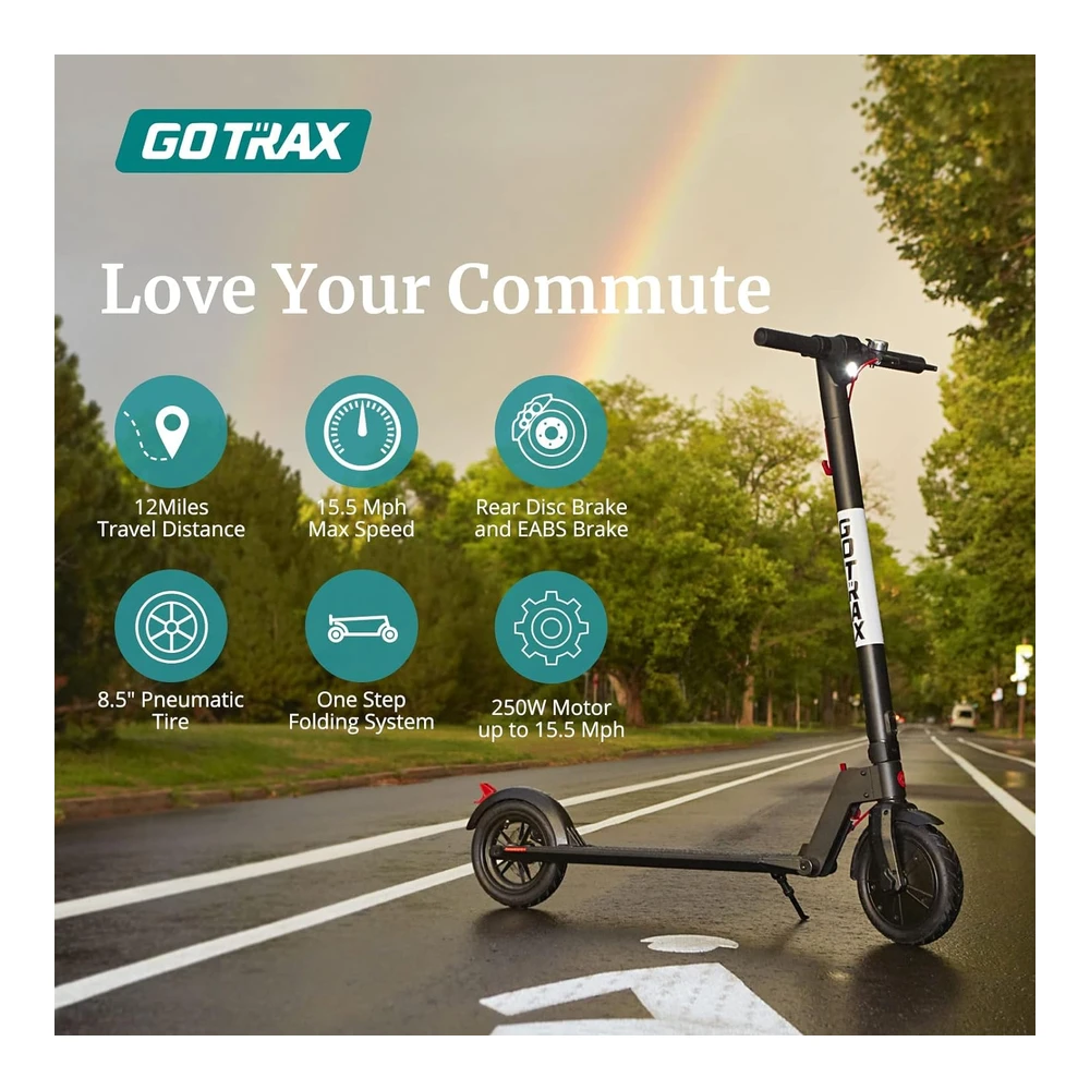 Scooter Eléctrico Gotrax Gxl V2 Seris - Neumático de 8, 5' / 10' - Motor de 250w / 350w - Aluminio - Pantalla Digital para Adultos