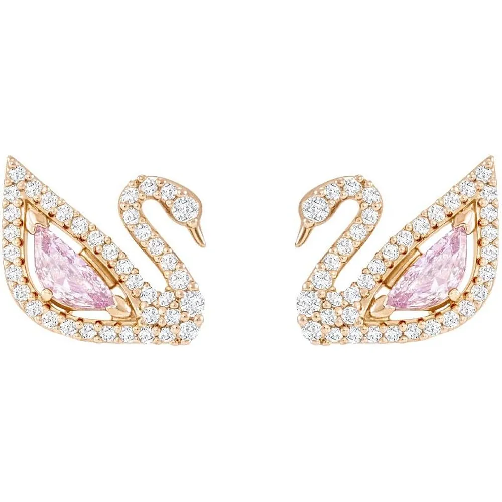 SWAROVSKI ARETES SWAN ACABADO ORO ROSA PARA MUJER | ORO ROSA
