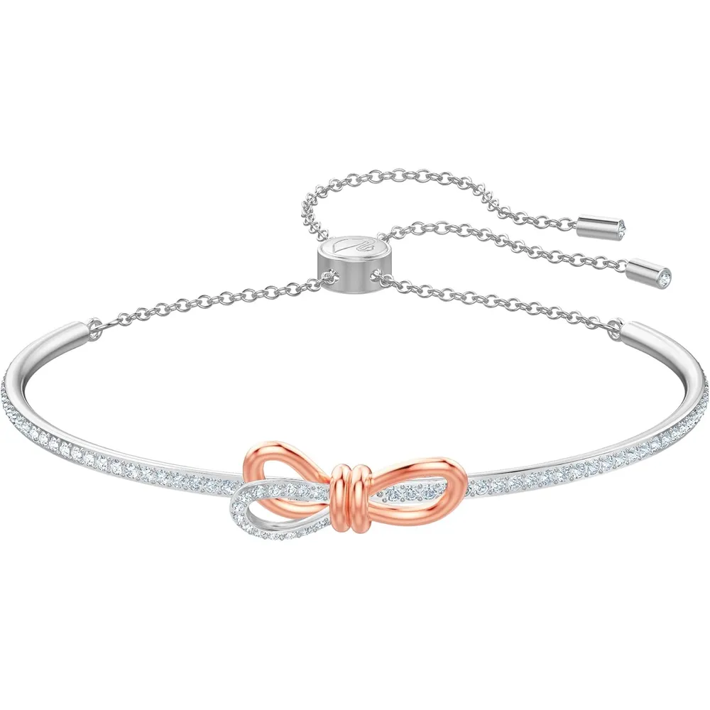 SWAROVSKI PULSERA BANGLE BOW LIFELONG ACABADO MIXTO ORO ROSA Y RODIO PARA MUJER | PLATA