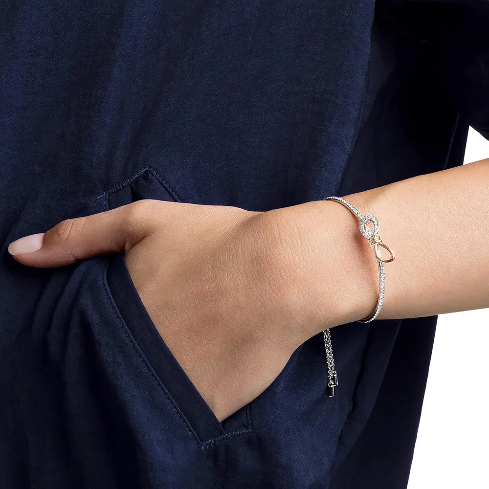 SWAROVSKI PULSERA BANGLE BOW LIFELONG ACABADO MIXTO ORO ROSA Y RODIO PARA MUJER | PLATA