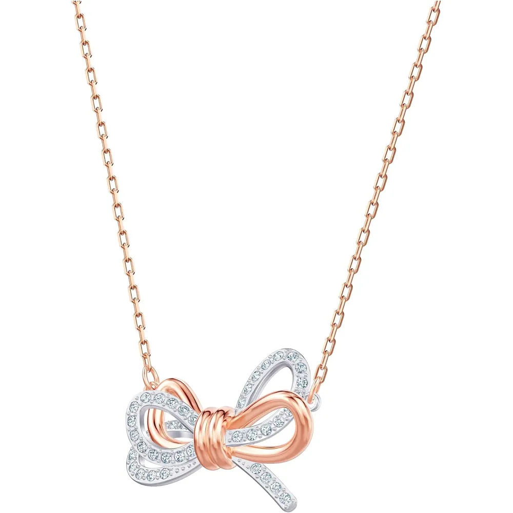 b07kwlw2zk_1_webp.webp SWAROVSKI COLLAR CON PENDIENTE BOW LIFELONG ACABADO MIXTO ORO ROSA Y RODIO PARA MUJER | ORO ROSA / RODIO