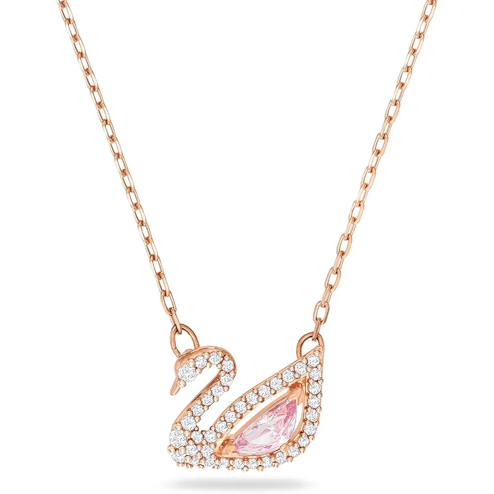 SWAROVSKI COLLAR CON PENDIENTE SWAN ACABADO ORO ROSA PARA MUJER | ORO ROSA