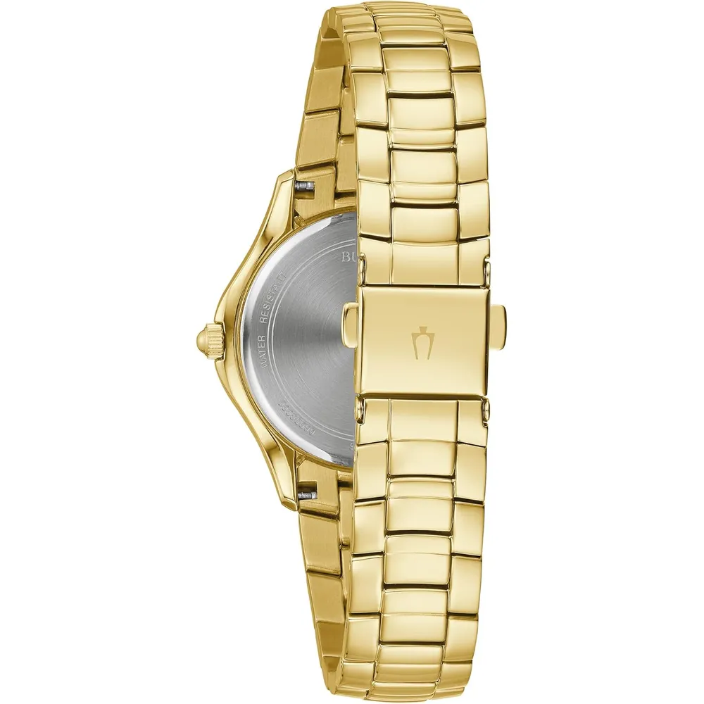 Bulova reloj mujer acero inoxidable cuarzo 3 agujas nácar | Oro