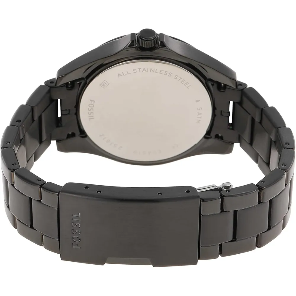 Fossil reloj multifunción Riley para mujer, acero inoxidable | Negro