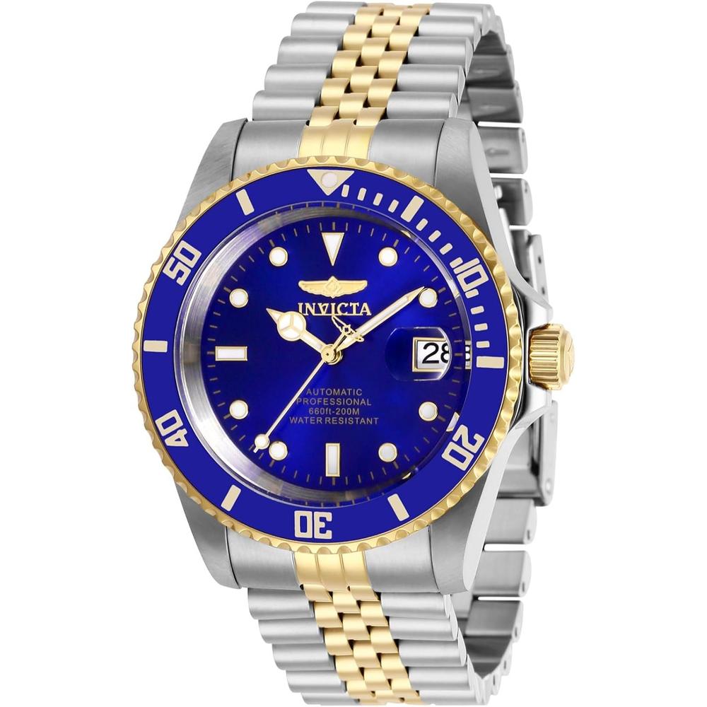 Reloj Invicta Pro Diver para hombre estilo buzo corona atornillada | Azul Eléctrico y Plateado