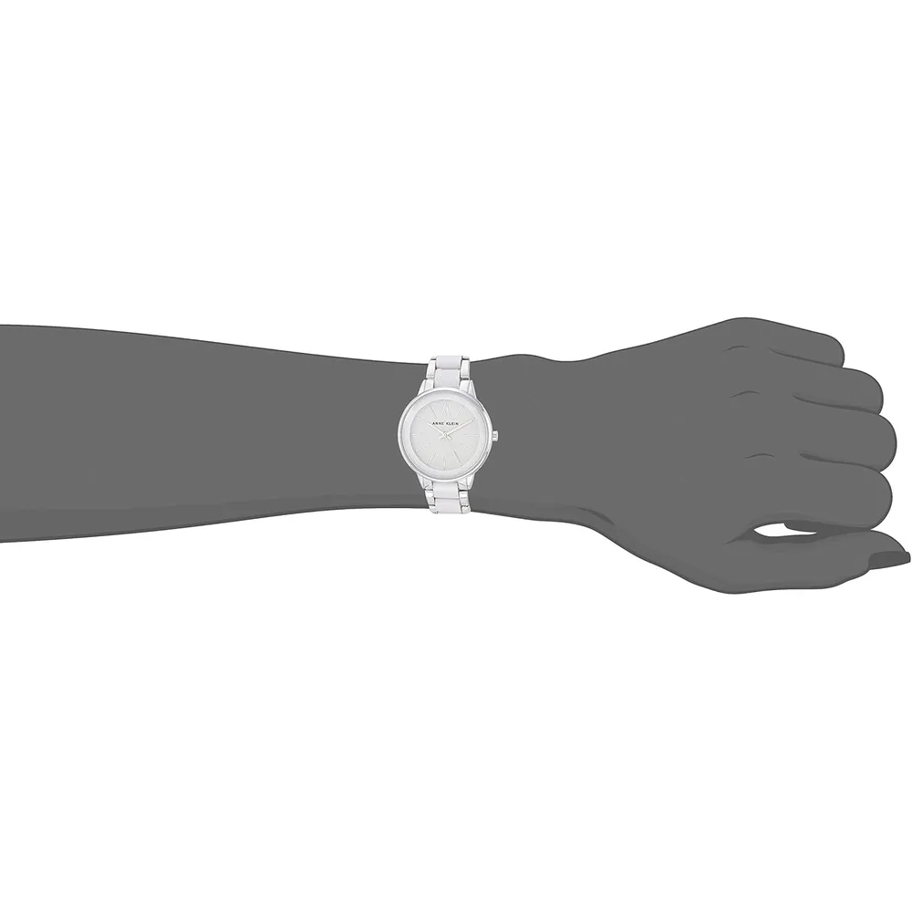 Anne Klein AK/1413LBSV reloj para mujer con pulsera de resina | 37 mm - Gris Claro/Plateado