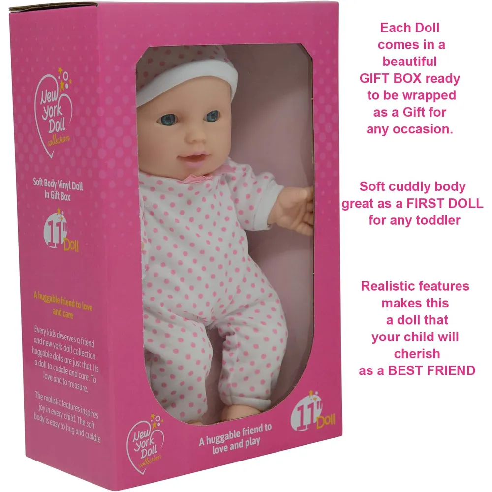 Muñeco bebé 11"/28 cm blando con accesorios