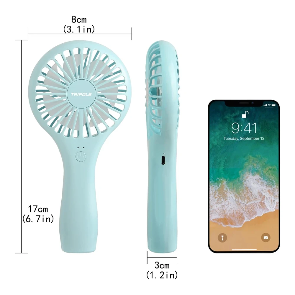 TRIPOLE MINI VENTILADOR PORTÁTIL USB RECARGABLE – POTENTE Y COMPACTO