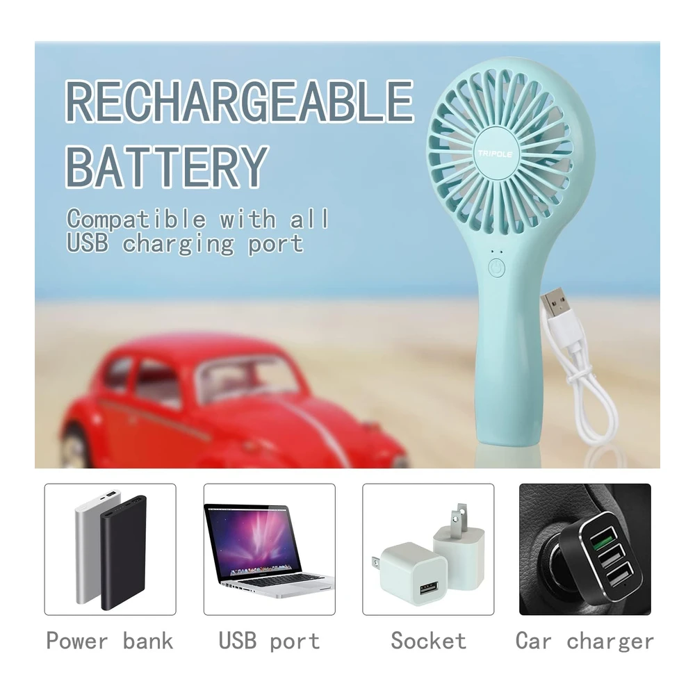 TRIPOLE MINI VENTILADOR PORTÁTIL USB RECARGABLE – POTENTE Y COMPACTO