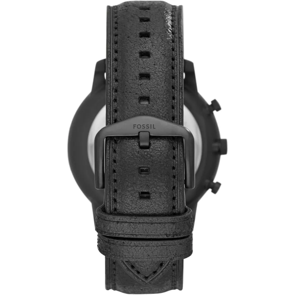 Fossil reloj cronógrafo Neutra de cuarzo para hombre, acero y cuero | Negro
