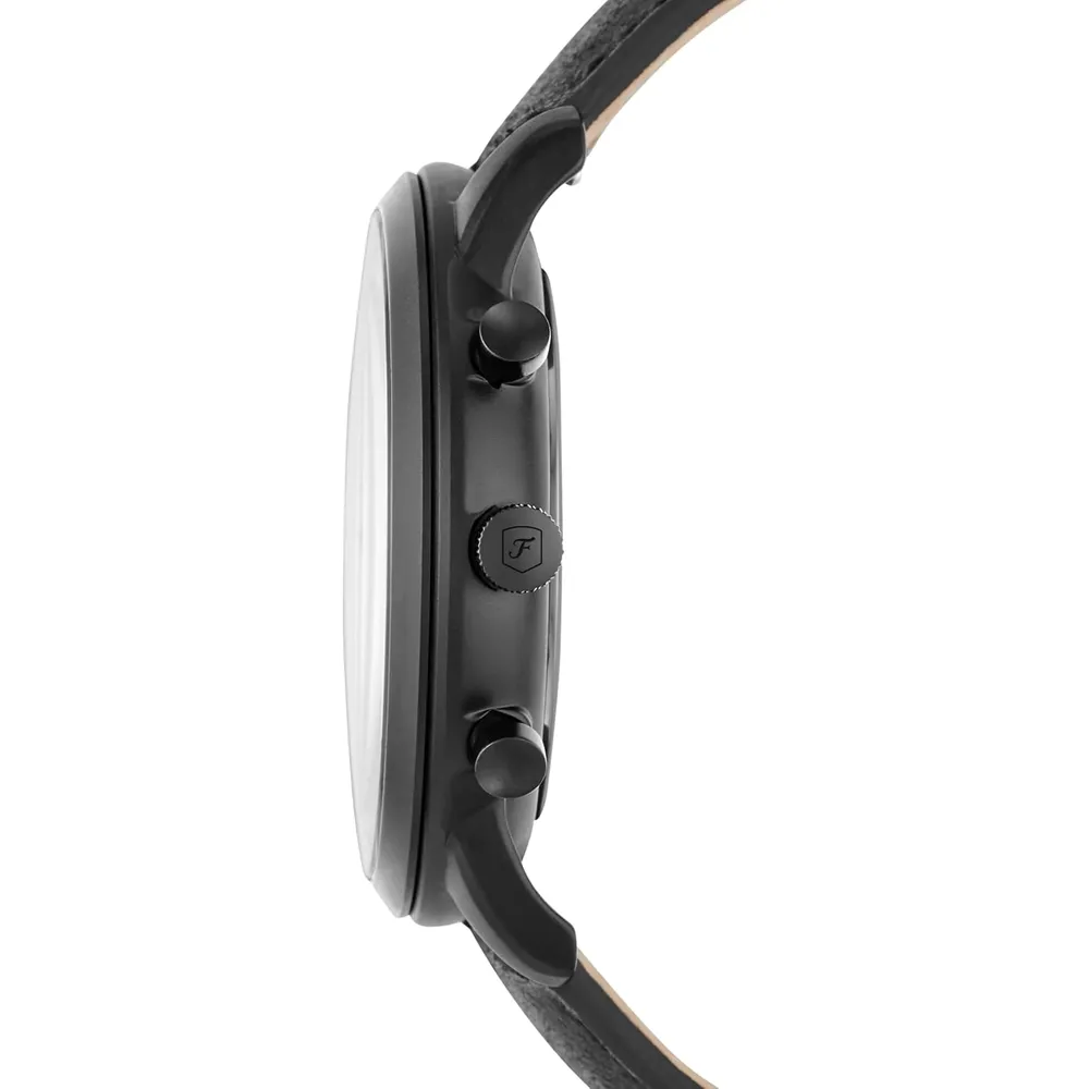 Fossil reloj cronógrafo Neutra de cuarzo para hombre, acero y cuero | Negro