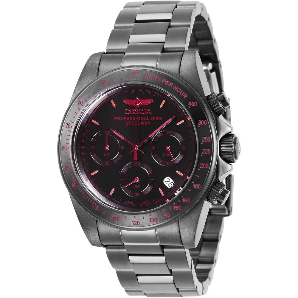 Reloj Invicta Speedway para hombre acero inoxidable cierre plegable, 39 mm / 3.9 cm | Gris Oscuro