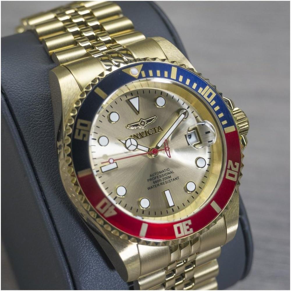 Reloj Invicta Pro Diver para hombre estilo buzo acero inoxidable | Oro