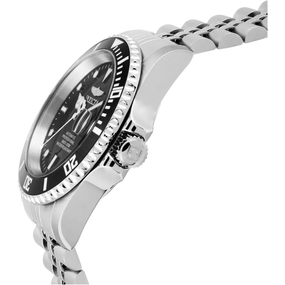 Reloj Invicta Pro Diver para hombre estilo buzo bisel unidireccional | Plateado y Negro Mate