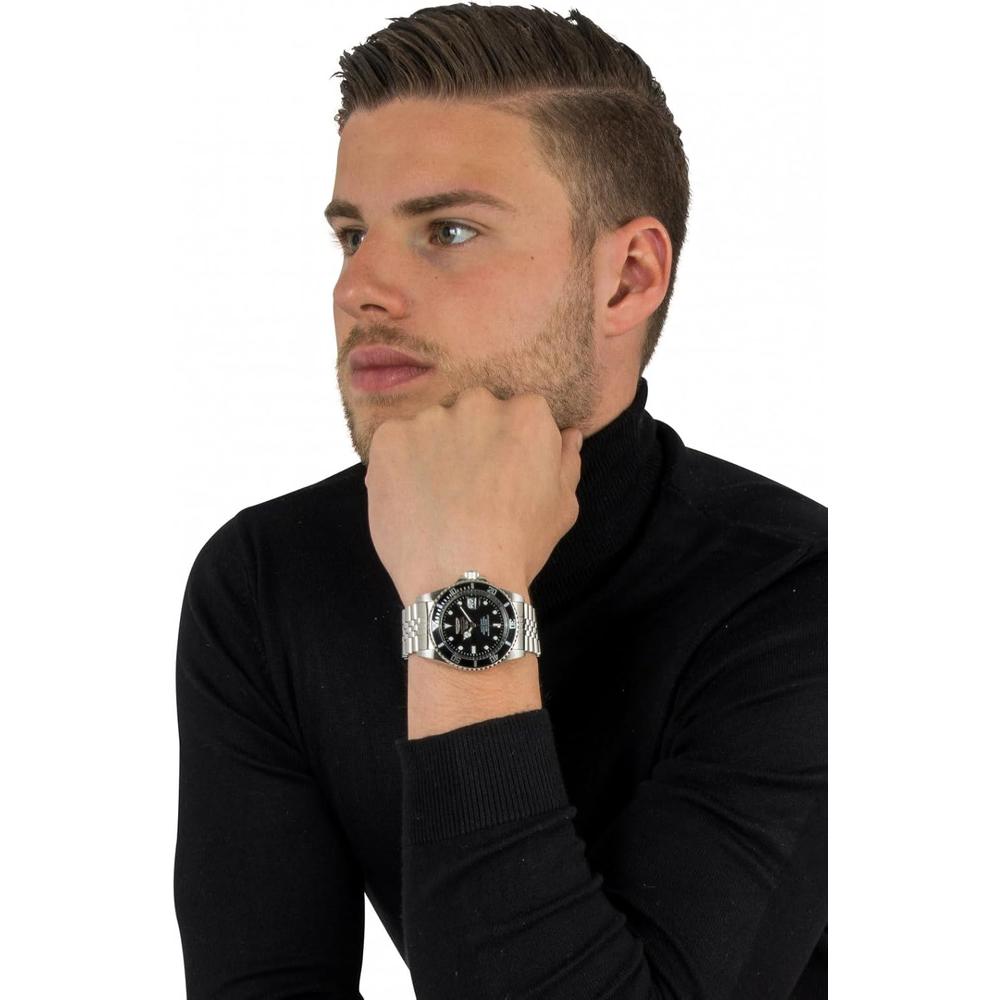 Reloj Invicta Pro Diver para hombre estilo buzo bisel unidireccional | Plateado y Negro Mate