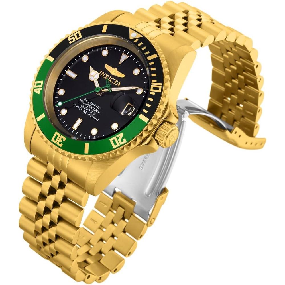 Reloj Invicta Pro Diver para hombre automático correa de acero | Oro