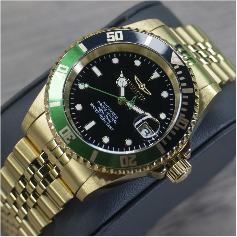 Reloj Invicta Pro Diver para hombre automático correa de acero | Oro
