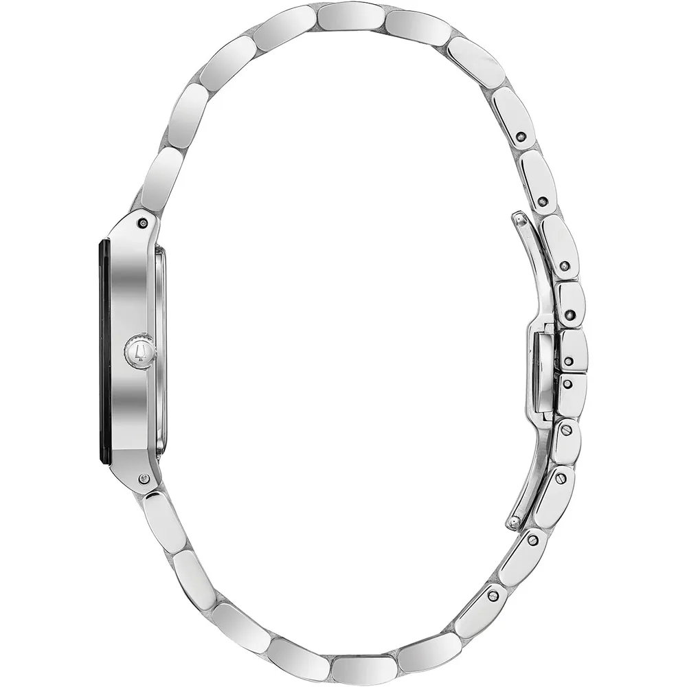 Bulova reloj Quadra Diamond mujer acero inoxidable cuarzo 3 agujas | Plata