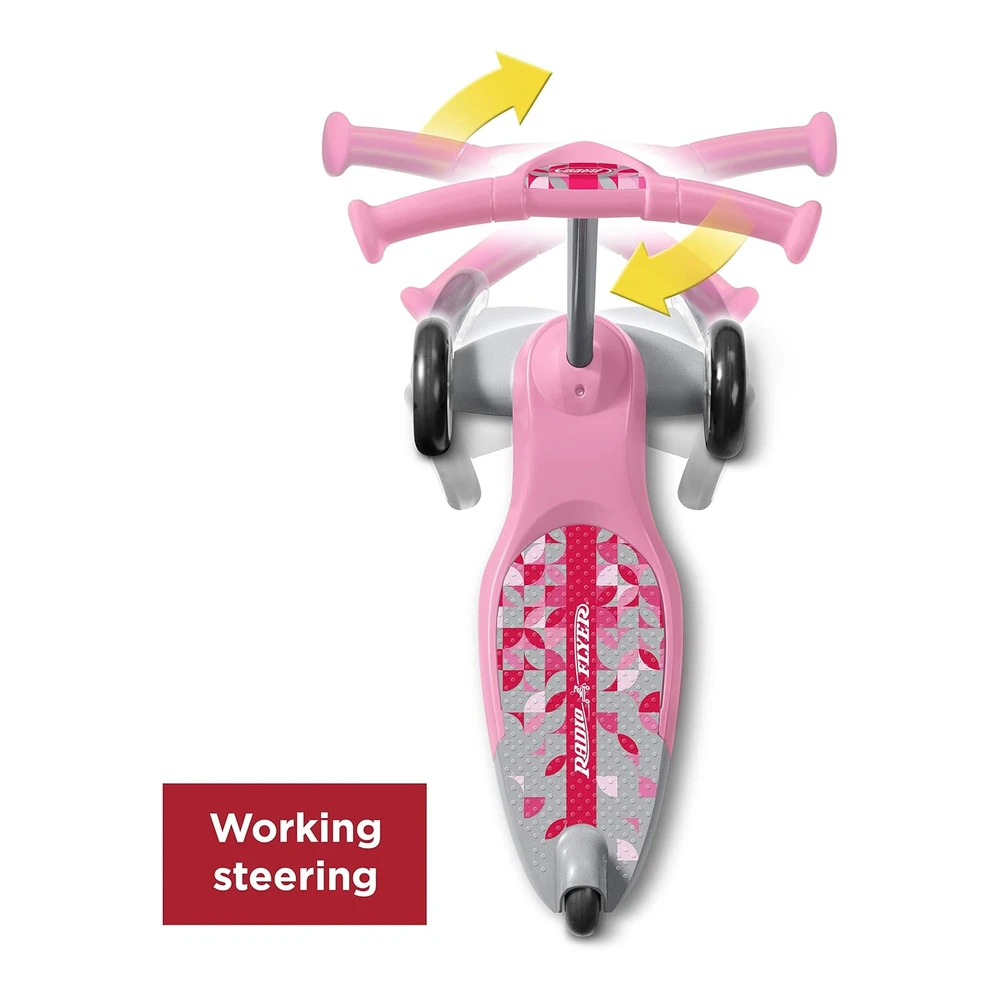 Radio Flyer My 1st Scooter - Scooter de 3 Ruedas para niños y Niños Pequeños - Patinete Rosa