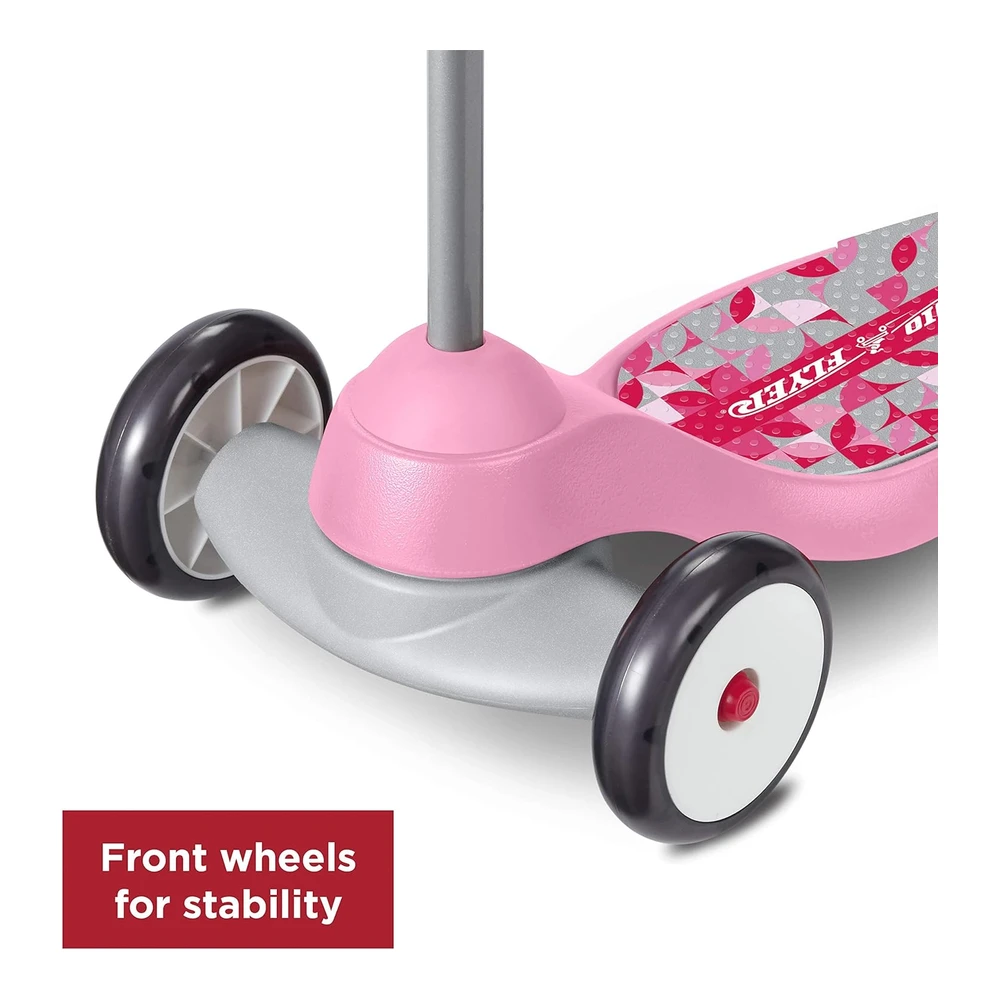 Radio Flyer My 1st Scooter - Scooter de 3 Ruedas para niños y Niños Pequeños - Patinete Rosa