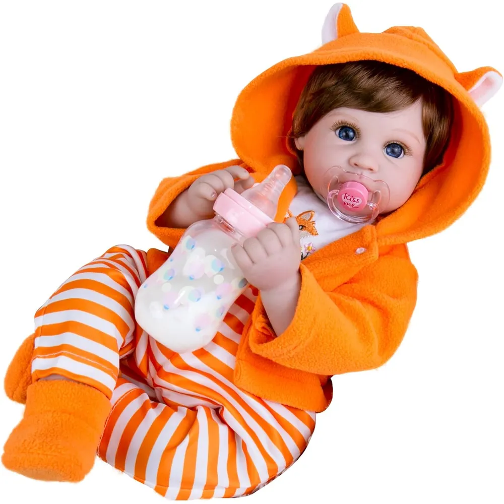 AORI muñeca bebé Realista 22"/56 cm con accesorios | Zorro