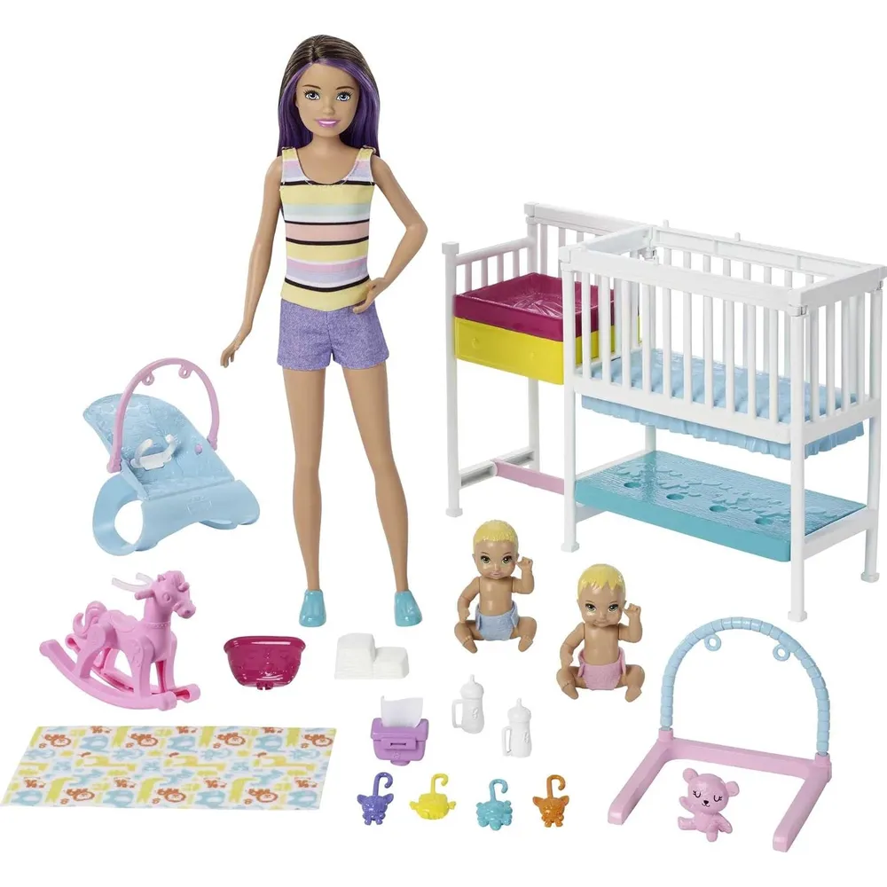 BARBIE SKIPPER SET GUARDERÍA BABYSITTERS INC CON ACCESORIOS