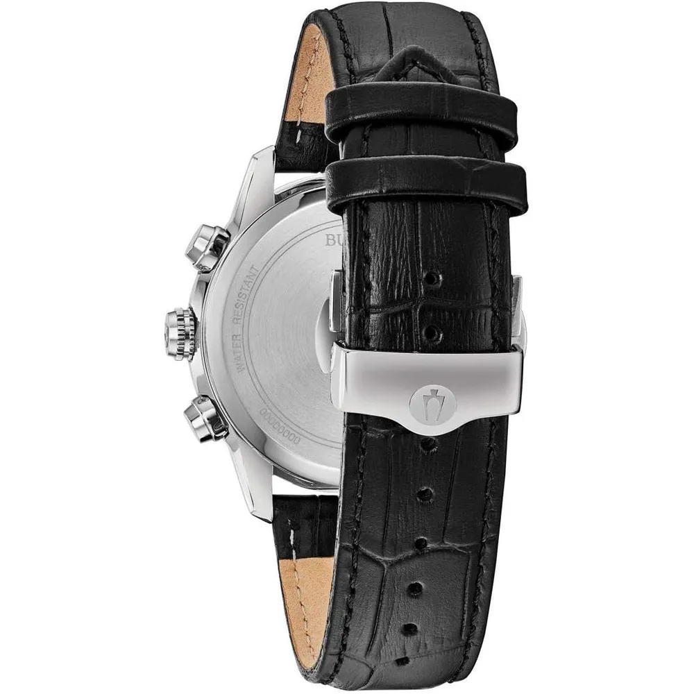 Bulova reloj clásico Sutton hombre cronógrafo 6 agujas calendario fecha | Negro