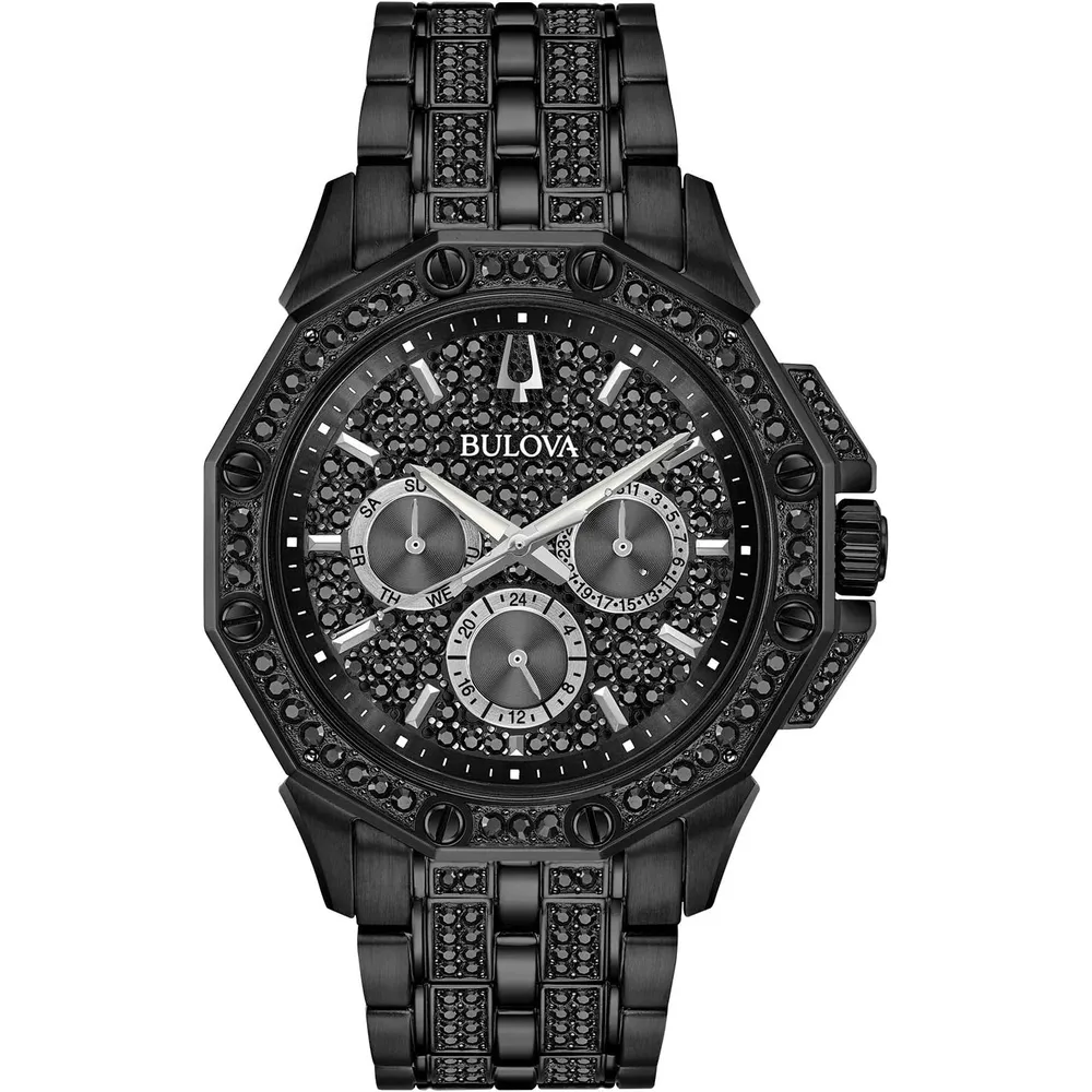 Bulova 96C134 reloj Octava para hombre con cronógrafo y esfera con cristales | 41.5 mm - Negro