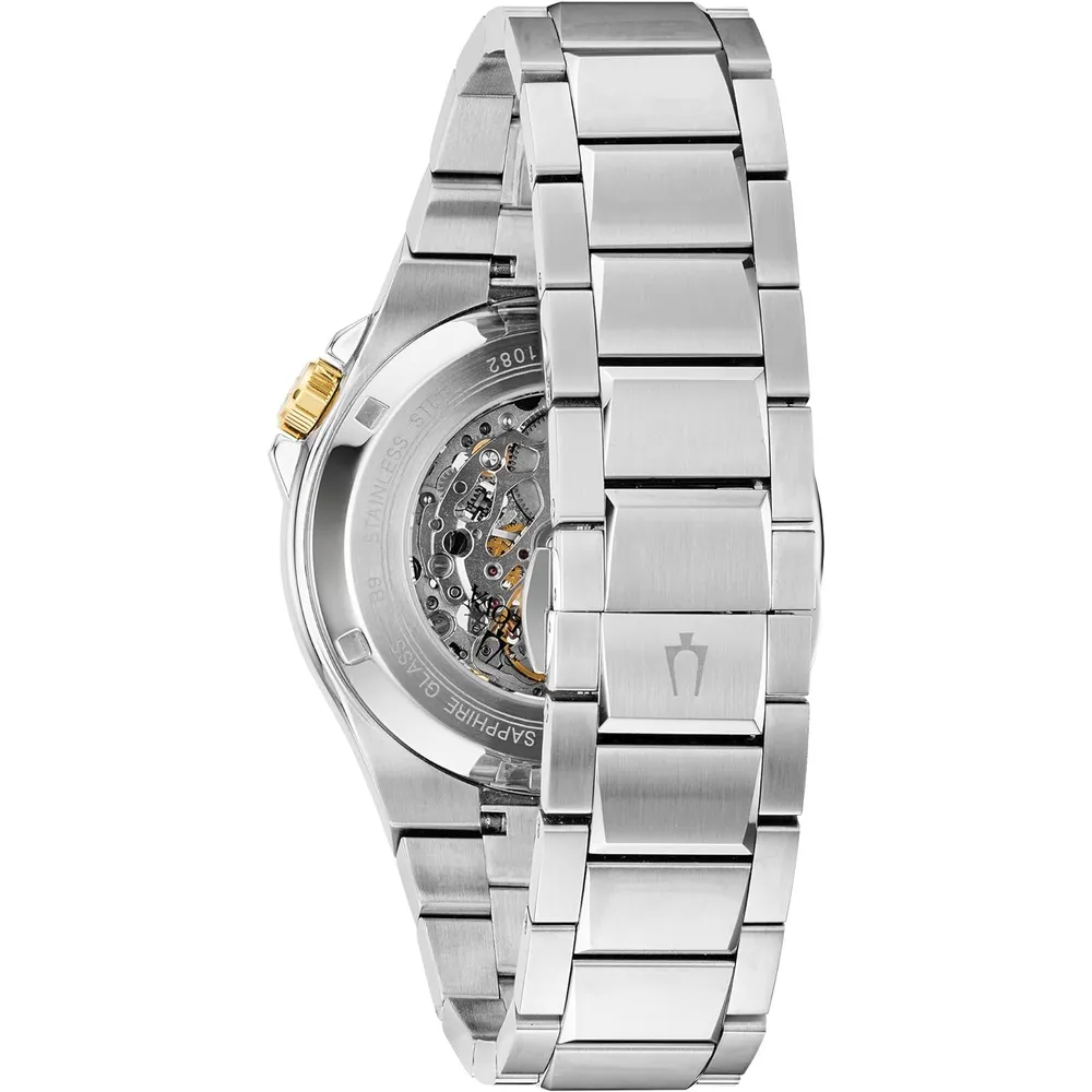 Bulova 98A224 reloj automático Maquina para hombre con apertura en la esfera | Plateado