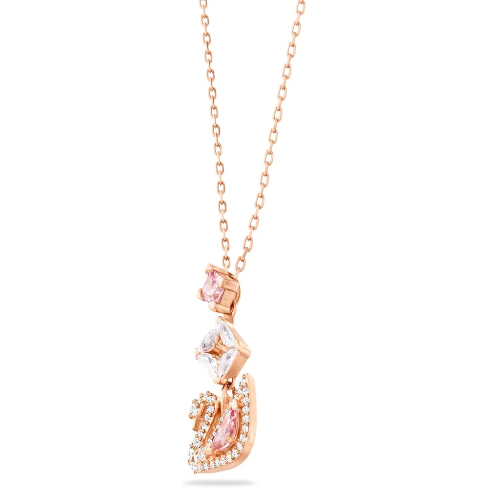 SWAROVSKI COLLAR PENDIENTE SWAN ACABADO ORO ROSA PARA MUJER | ROSADO