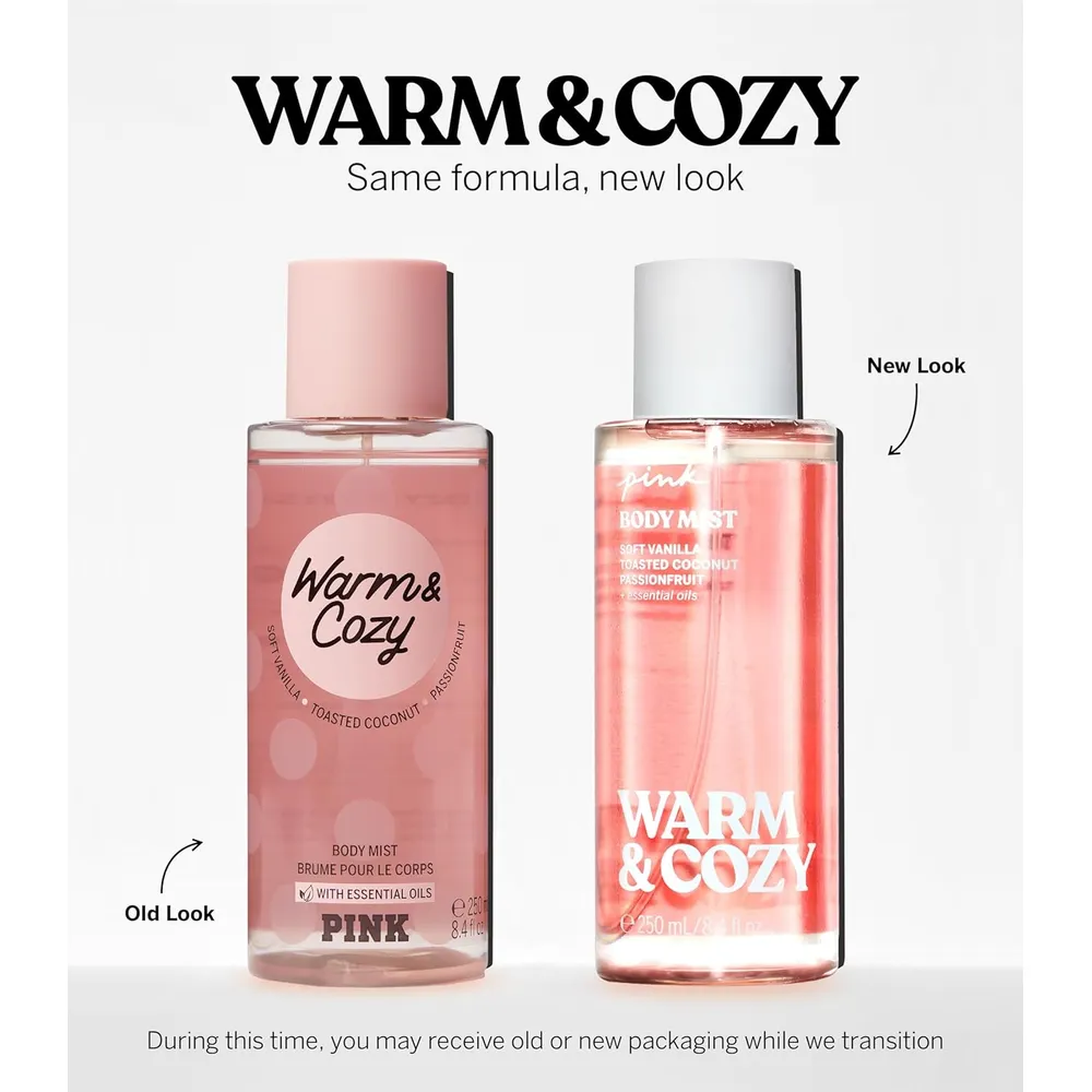 BODY MIST PINK WARM & COZY VICTORIA SECRET MUJER 8.4 OZ / 250 ML