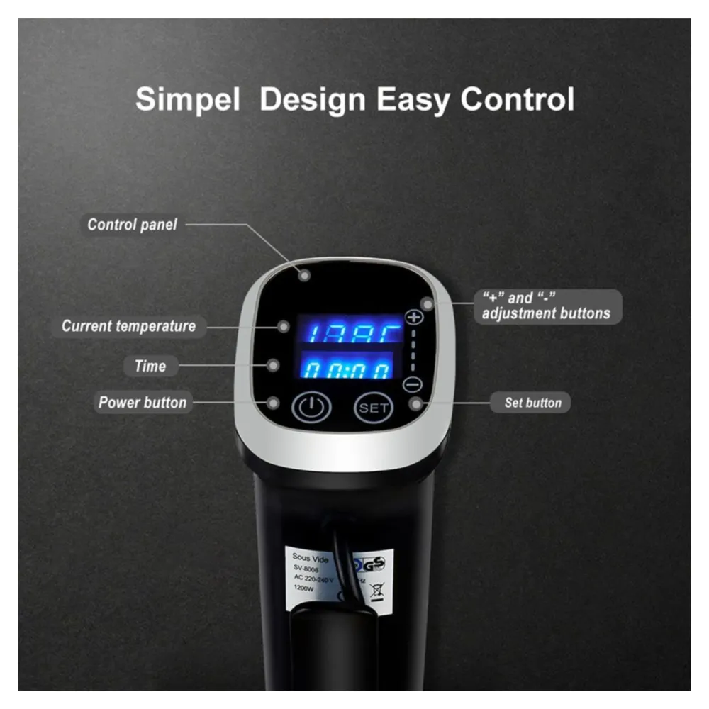 CIRCULADOR DE INMERSIÓN SOUS VIDE IPX7 IMPERMEABLE 220V