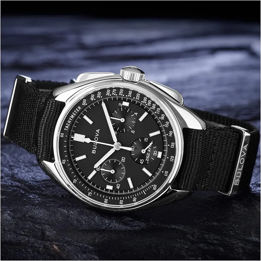 Bulova reloj Archive hombre cronógrafo Lunar Pilot 6 agujas | Negro