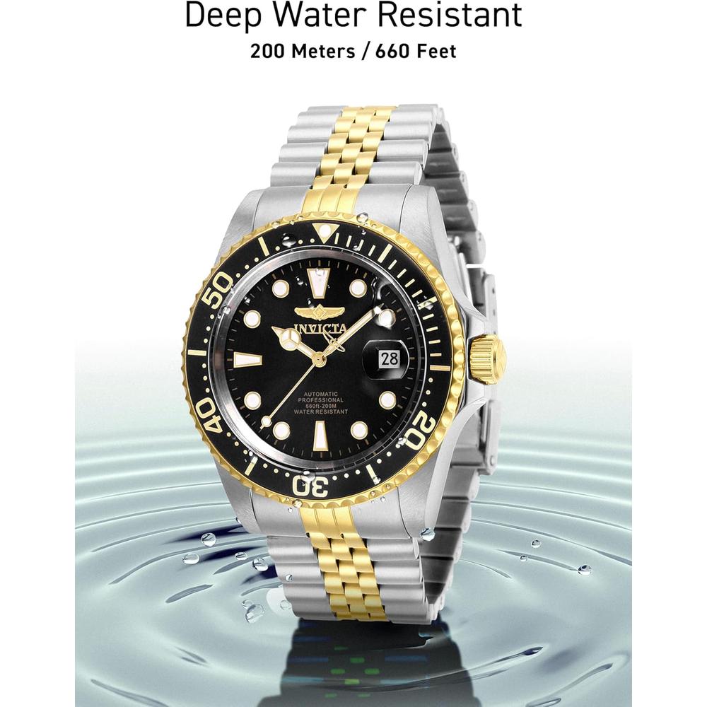 Reloj Invicta Pro Diver para hombre estilo buzo automático | Negro y Plateado